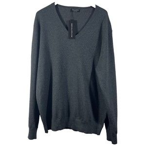 Kallspin Men's Gray Wool Cashmere Blend Pullover Sweater Size XL Tall